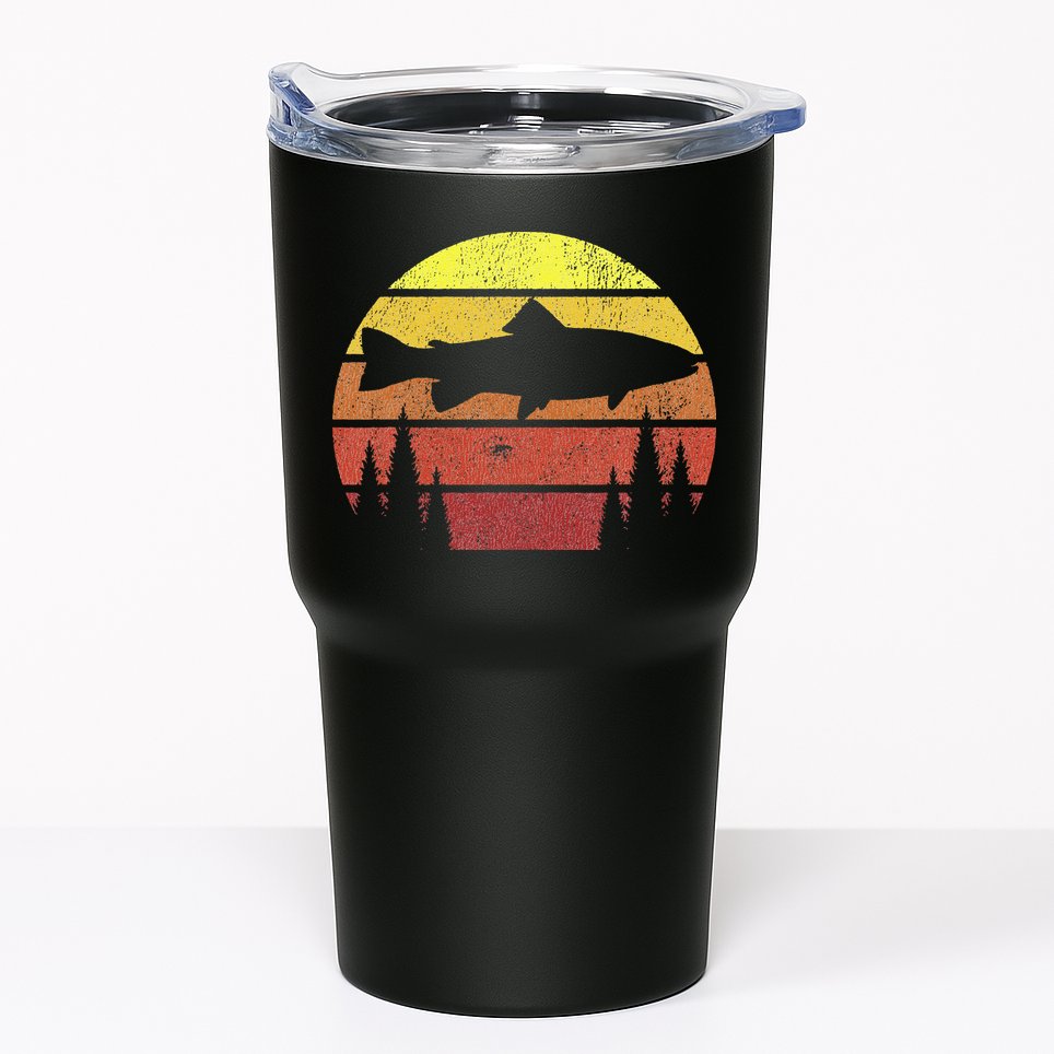 Steelhead Fishing Retro Rainbow Trout River Fisherman Tumbler