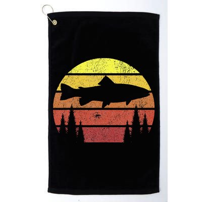Steelhead Fishing Retro Rainbow Trout River Fisherman Golf Towel