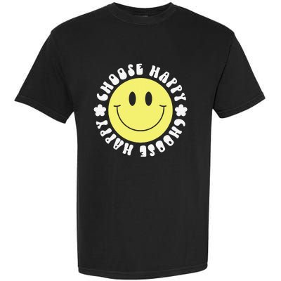 Smile Face Retro Choose Happy Cute Peace Positive  70s Garment-Dyed Heavyweight T-Shirt