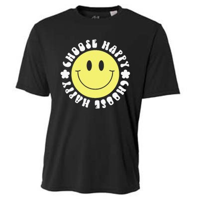 Smile Face Retro Choose Happy Cute Peace Positive  70s Cooling Performance Crew T-Shirt