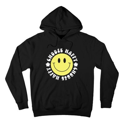 Smile Face Retro Choose Happy Cute Peace Positive  70s Hoodie