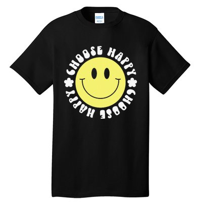 Smile Face Retro Choose Happy Cute Peace Positive  70s Tall T-Shirt