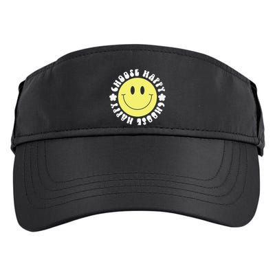 Smile Face Retro Choose Happy Cute Peace Positive  70s Adult Drive Performance Visor