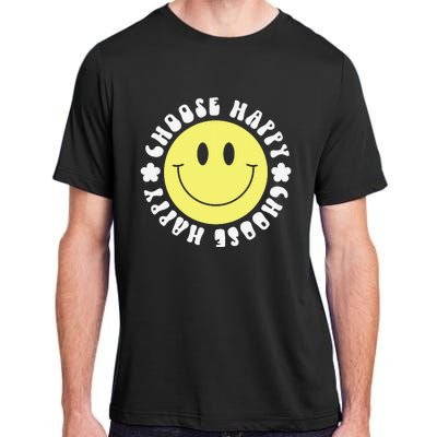 Smile Face Retro Choose Happy Cute Peace Positive  70s Adult ChromaSoft Performance T-Shirt