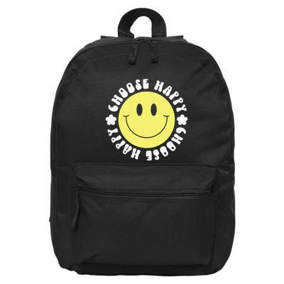 Smile Face Retro Choose Happy Cute Peace Positive  70s 16 in Basic Backpack