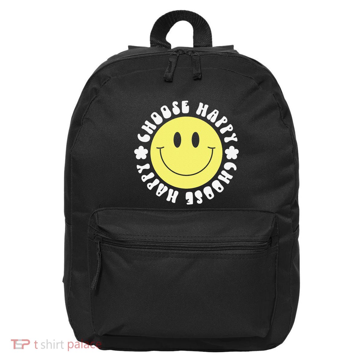 Smile Face Retro Choose Happy Cute Peace Positive  70s 16 in Basic Backpack