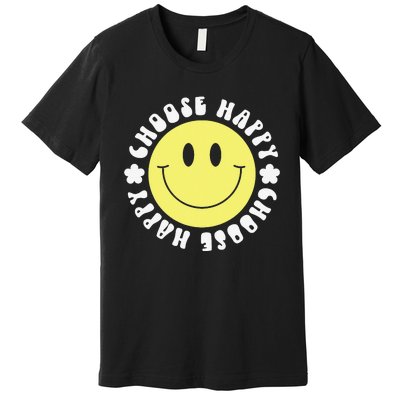 Smile Face Retro Choose Happy Cute Peace Positive  70s Premium T-Shirt