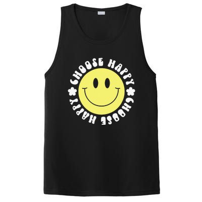 Smile Face Retro Choose Happy Cute Peace Positive  70s PosiCharge Competitor Tank