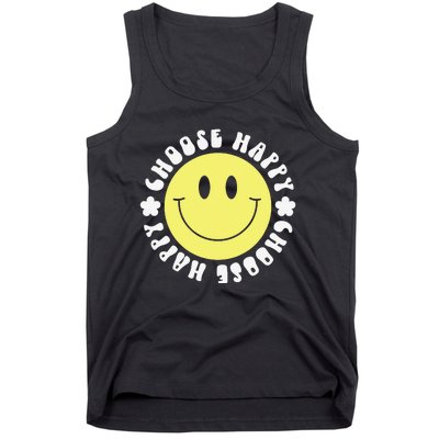 Smile Face Retro Choose Happy Cute Peace Positive  70s Tank Top