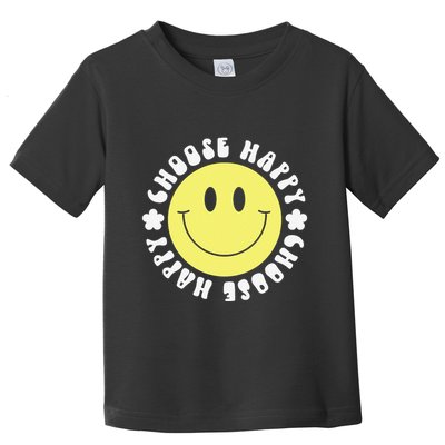 Smile Face Retro Choose Happy Cute Peace Positive  70s Toddler T-Shirt