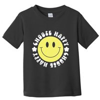 Smile Face Retro Choose Happy Cute Peace Positive  70s Toddler T-Shirt