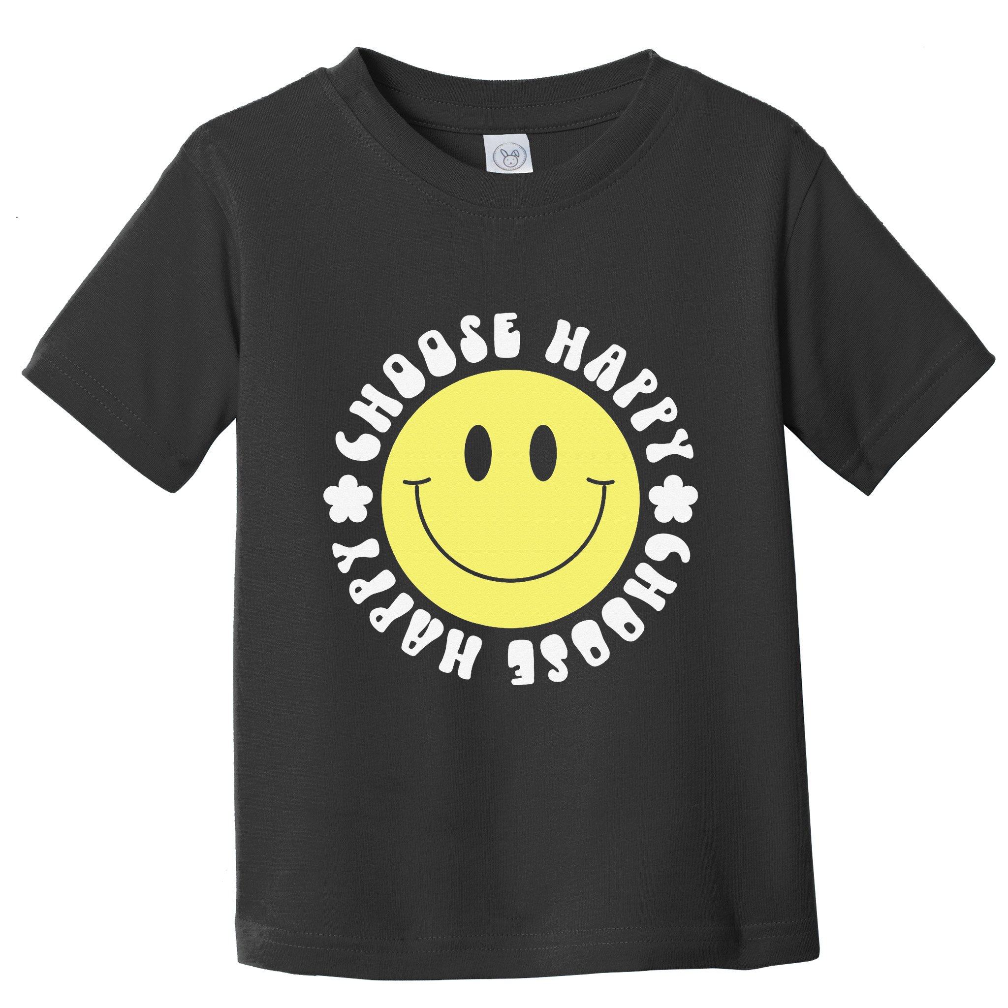 Smile Face Retro Choose Happy Cute Peace Positive  70s Toddler T-Shirt
