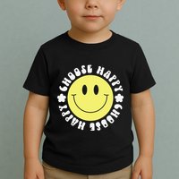 Smile Face Retro Choose Happy Cute Peace Positive  70s Toddler T-Shirt