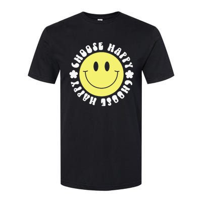 Smile Face Retro Choose Happy Cute Peace Positive  70s Softstyle CVC T-Shirt