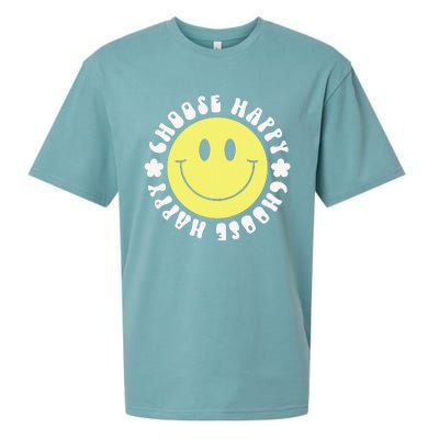 Smile Face Retro Choose Happy Cute Peace Positive  70s Sueded Cloud Jersey T-Shirt