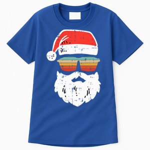 Santa Face Retro Sunglasses Christmas Xmas Tall T-Shirt