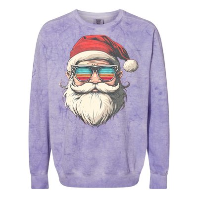 Santa Face Retro Sunglasses Christmas Xmas Colorblast Crewneck Sweatshirt