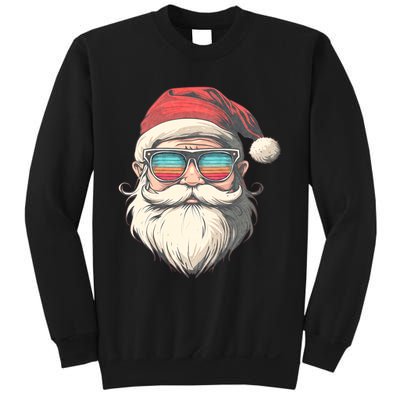 Santa Face Retro Sunglasses Christmas Xmas Sweatshirt