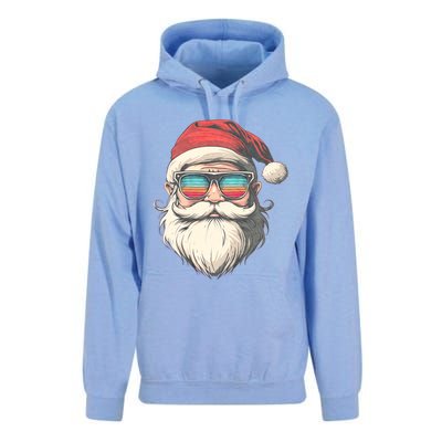 Santa Face Retro Sunglasses Christmas Xmas Unisex Surf Hoodie