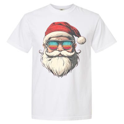 Santa Face Retro Sunglasses Christmas Xmas Garment-Dyed Heavyweight T-Shirt