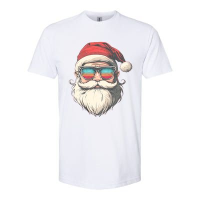 Santa Face Retro Sunglasses Christmas Xmas Softstyle CVC T-Shirt