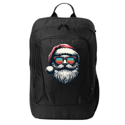 Santa Face Retro Sunglasses Christmas Xmas City Backpack