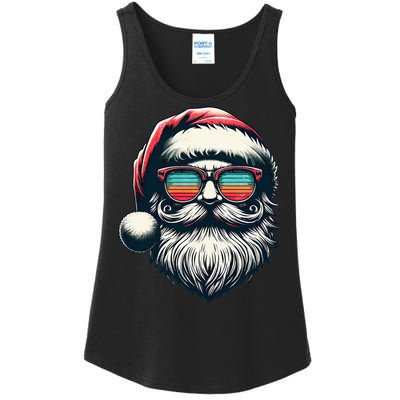 Santa Face Retro Sunglasses Christmas Xmas Ladies Essential Tank