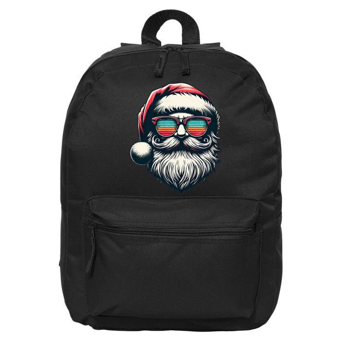 Santa Face Retro Sunglasses Christmas Xmas 16 in Basic Backpack