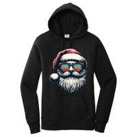 Santa Face Retro Sunglasses Christmas Xmas Women's Pullover Hoodie