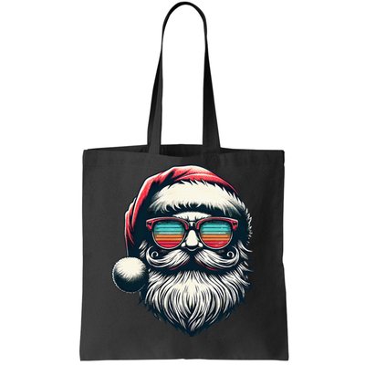 Santa Face Retro Sunglasses Christmas Xmas Tote Bag