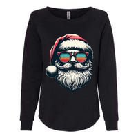 Santa Face Retro Sunglasses Christmas Xmas Womens California Wash Sweatshirt