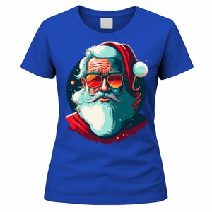 Santa Face Retro Sunglasses Christmas Xmas  Women's T-Shirt