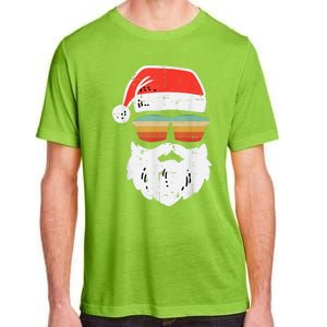 Santa Face Retro Sunglasses Christmas Xmas Adult ChromaSoft Performance T-Shirt