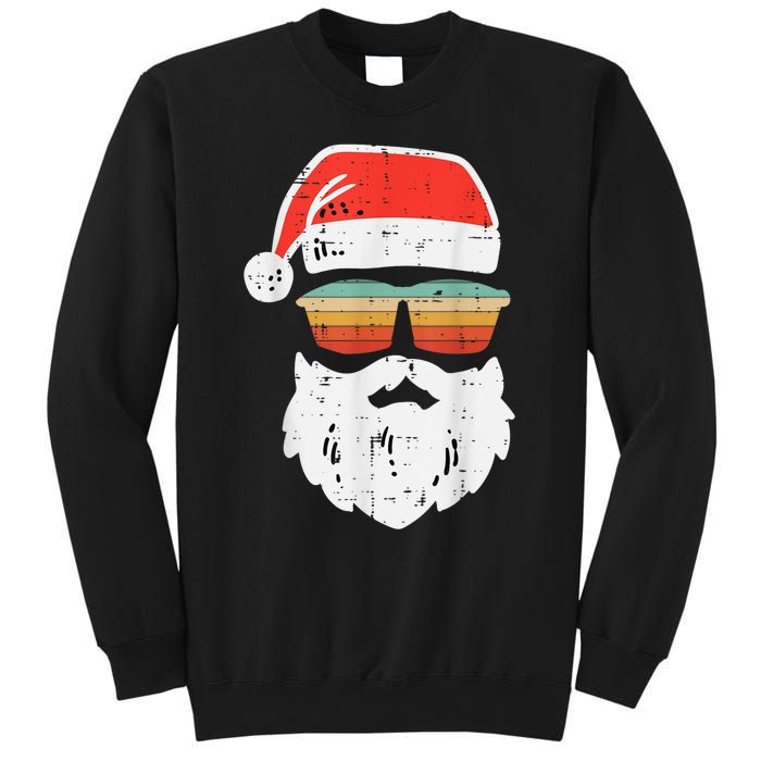 Santa Face Retro Sunglasses Christmas Xmas Sweatshirt