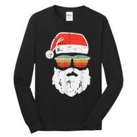 Santa Face Retro Sunglasses Christmas Xmas Tall Long Sleeve T-Shirt