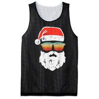 Santa Face Retro Sunglasses Christmas Xmas Mesh Reversible Basketball Jersey Tank