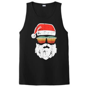 Santa Face Retro Sunglasses Christmas Xmas PosiCharge Competitor Tank