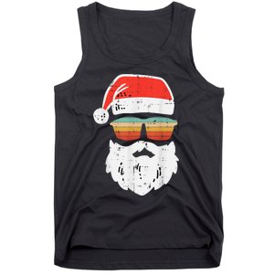 Santa Face Retro Sunglasses Christmas Xmas Tank Top