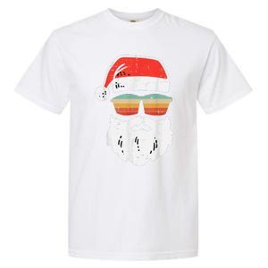 Santa Face Retro Sunglasses Christmas Xmas Garment-Dyed Heavyweight T-Shirt