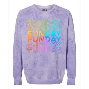 Sunday Funday Rainbow Fade Color Party Colorblast Crewneck Sweatshirt