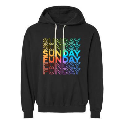 Sunday Funday Rainbow Fade Color Party Garment-Dyed Fleece Hoodie