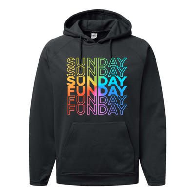 Sunday Funday Rainbow Fade Color Party Performance Fleece Hoodie