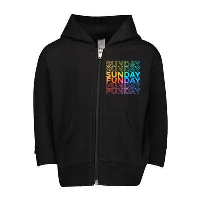 Sunday Funday Rainbow Fade Color Party Toddler Zip Fleece Hoodie