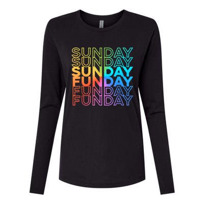 Sunday Funday Rainbow Fade Color Party Womens Cotton Relaxed Long Sleeve T-Shirt