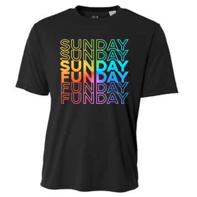 Sunday Funday Rainbow Fade Color Party Cooling Performance Crew T-Shirt