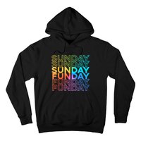 Sunday Funday Rainbow Fade Color Party Hoodie