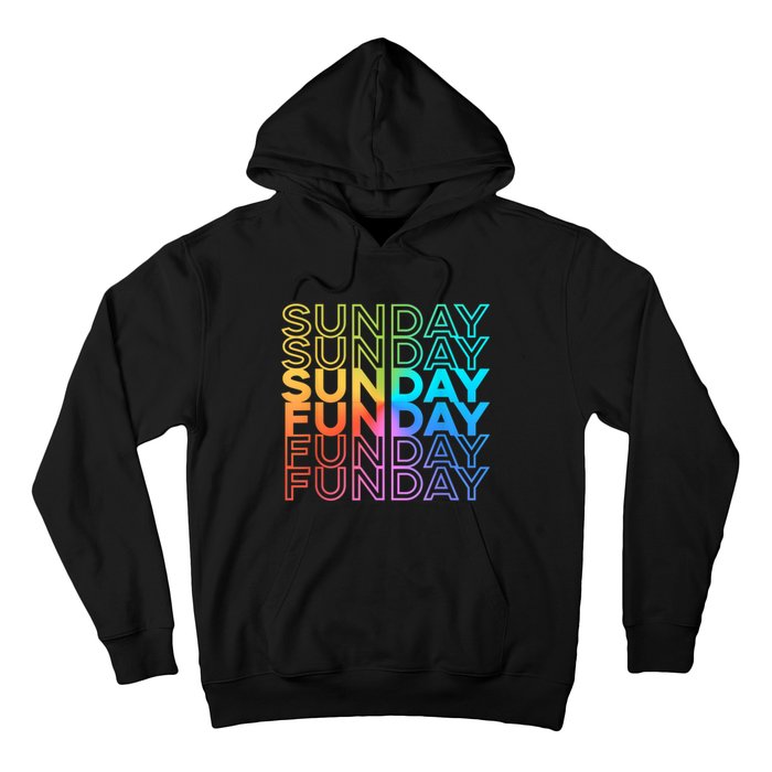 Sunday Funday Rainbow Fade Color Party Hoodie