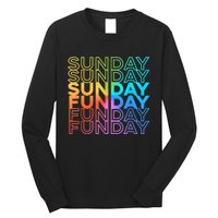 Sunday Funday Rainbow Fade Color Party Long Sleeve Shirt