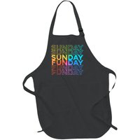 Sunday Funday Rainbow Fade Color Party Full-Length Apron With Pockets