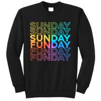 Sunday Funday Rainbow Fade Color Party Sweatshirt